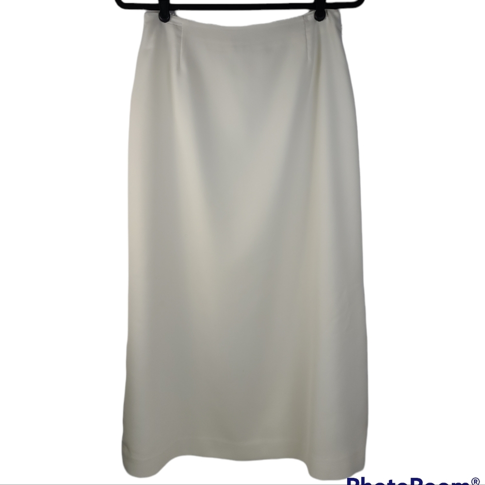 VINTAGE Laura Ashley Midi Straight Skirt Women's 8P Petite Ivory